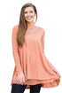 Sexy Orange Swingy Layered Long Sleeve Tunic